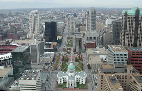 View of the Old Courthouse from the Gateway Arch